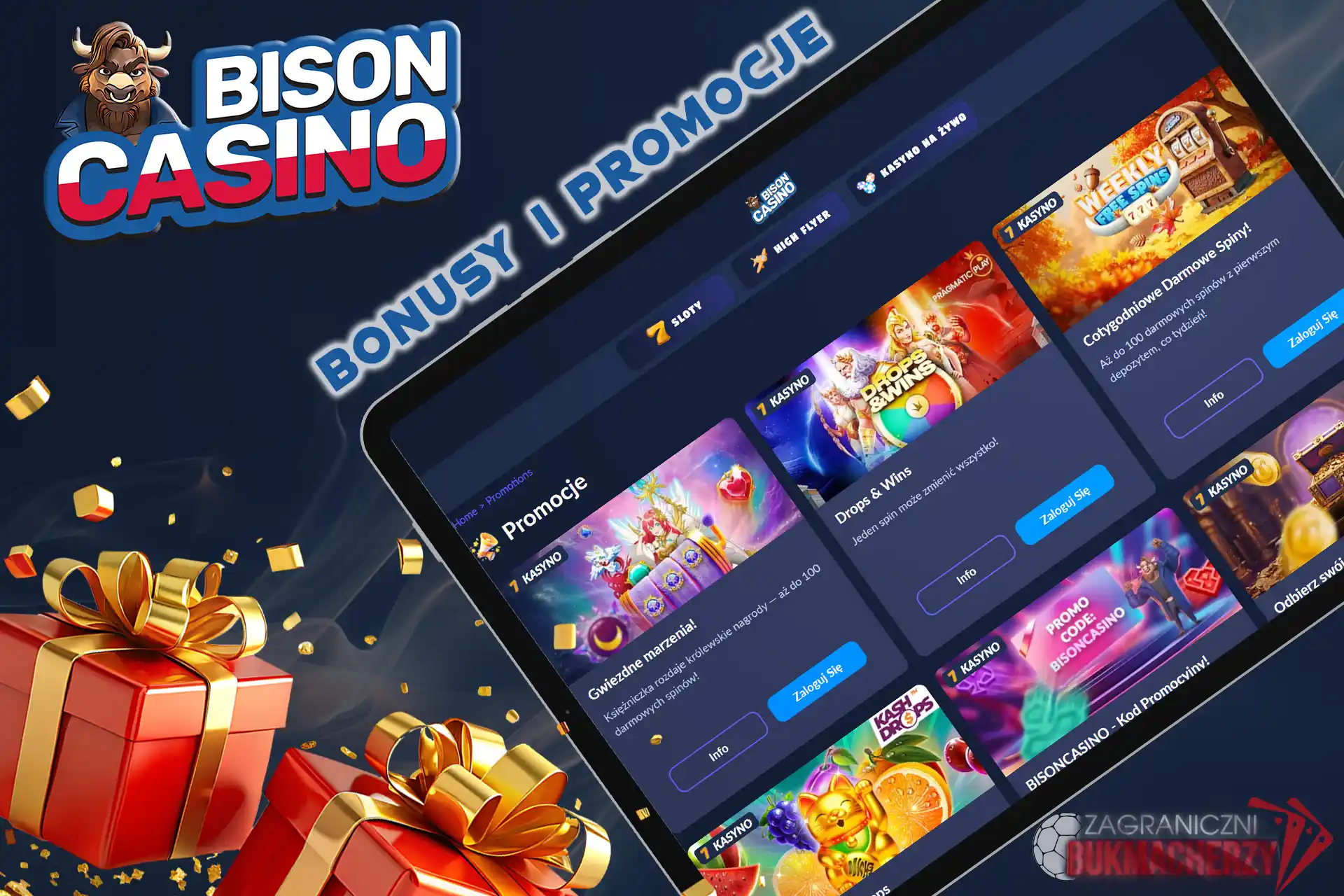 Sprawdź oferty bonusowe kasyna Bison