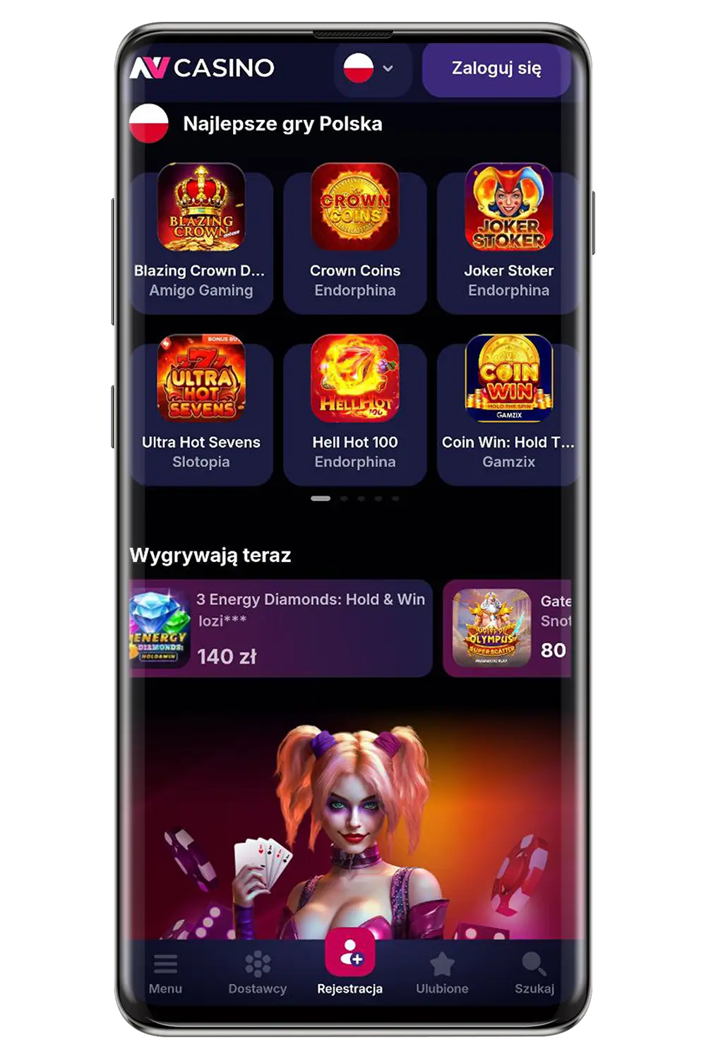 Kasyno NV na urządzeniu mobilnym