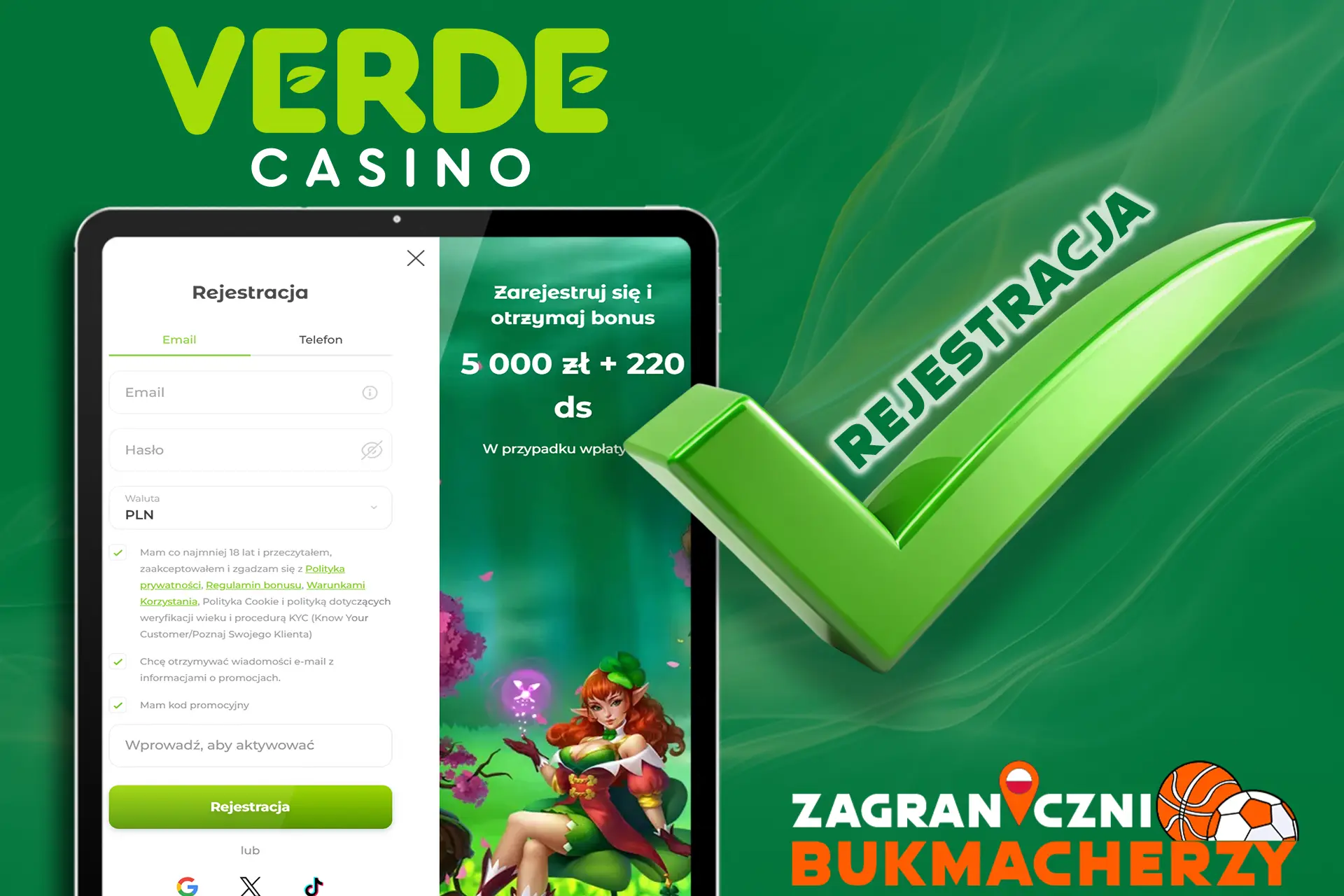 Łatwy proces rejestracji w kasynie Verde