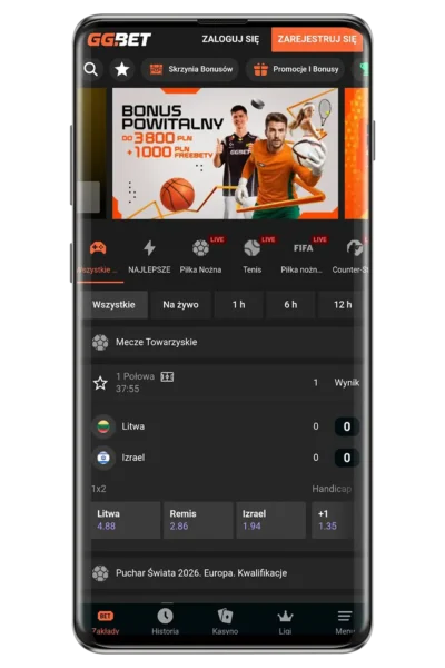 Kasyno GGBet na urządzeniu mobilnym