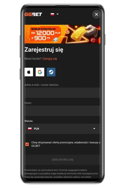 Kasyno GGBet na urządzeniu mobilnym